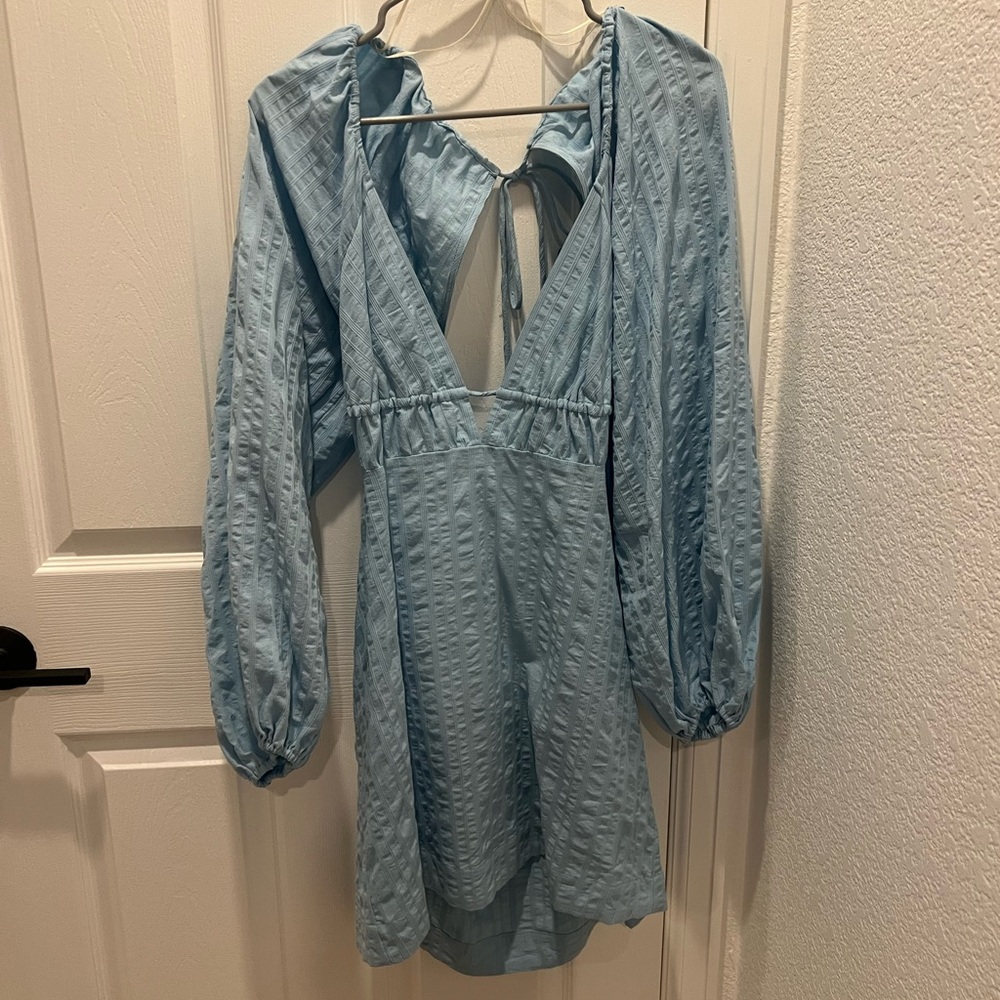 Free People - Light Blue Long Sleeve Dress (S)